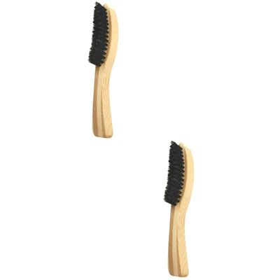 NULYLU 2pcs Handle Beard Brush Cleaning Tool for Home Salon Solid Easy to Use for Men Compact for Convenient Storage