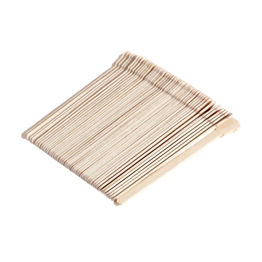 SKISUNO 150pcs Wooden Wax Spatulas Disposable Applicators for Hair Removal and Skin-friendly for Home and Salon Use Original Wooden