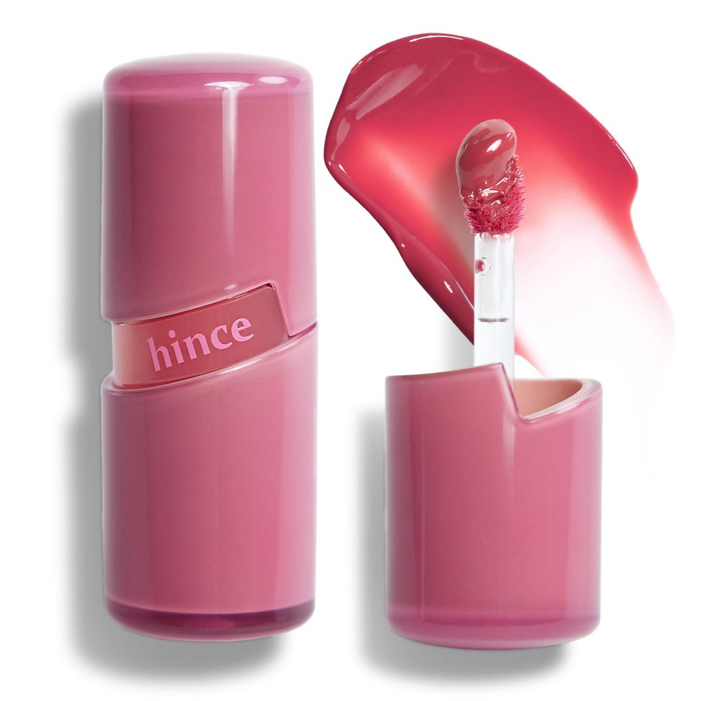HINCE Raw Glow Lip Tint - Stain Glazed, Glossy Dewy Lip Gloss, Non Sticky & Long Wearing for Natural Glass Glow, Hydrating, Moisturizing Liquid Lipstick, Vegan, 0.13 fl.oz. (PINK PEPPER, 13)