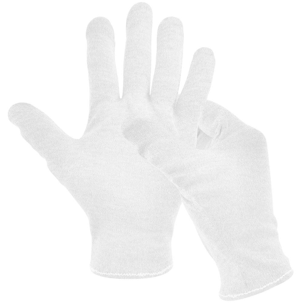 1 Pair(2Pcs) Cotton Gloves for Eczema and Dry Hands, Moisturizing Gloves, Work Gloves for Men, Women, SPA, Jewelry Inspection (White, 1 Pair)
