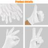 3 Pairs(6Pcs) Cotton Gloves for Eczema and Dry Hands, Moisturizing Gloves, Work Gloves for Men, Women, SPA, Jewelry Inspection (White, 3 Pairs) view 3