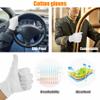 3 Pairs(6Pcs) Cotton Gloves for Eczema and Dry Hands, Moisturizing Gloves, Work Gloves for Men, Women, SPA, Jewelry Inspection (White, 3 Pairs) view 4