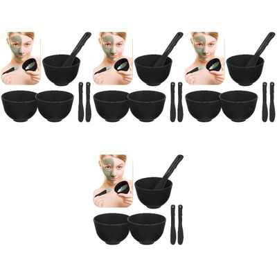 SOESFOUFU 4sets Facial Mask Mixing Bowl Bowls Spatulas for Skincare and Beauty Routine Easy to Use Reusable for Mud Masks and Homemade Treatments