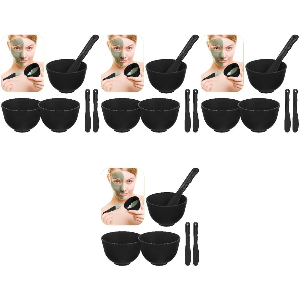 SOESFOUFU 4sets Facial Mask Mixing Bowl Bowls Spatulas for Skincare and Beauty Routine Easy to Use Reusable for Mud Masks and Homemade Treatments