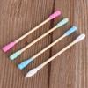BOGEEL 100Pcs Cosmetic Makeup Cotton Swab Stick Double for Head Ear Buds Tools,Cotton view 2