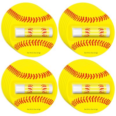 24 Pack Softball Chapstick for Softball Stadium Party Bulk Gifts,Beeswax Moisturizing Lip balm,Vanilla Flavor Plumping Lip balm for softball Team Girls kids Men Women Sports Lovers