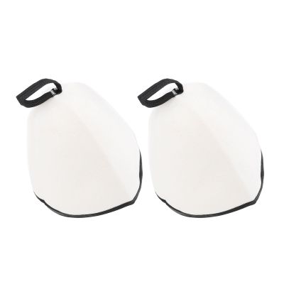 2PCS Sauna Shower Hat Felt Cloth Thickened Water Absorbing Hair Drying Men Women Bath (White Black)