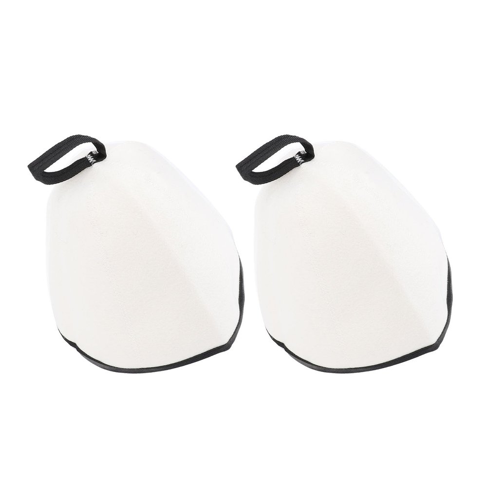 2PCS Sauna Shower Hat Felt Cloth Thickened Water Absorbing Hair Drying Men Women Bath (White Black)