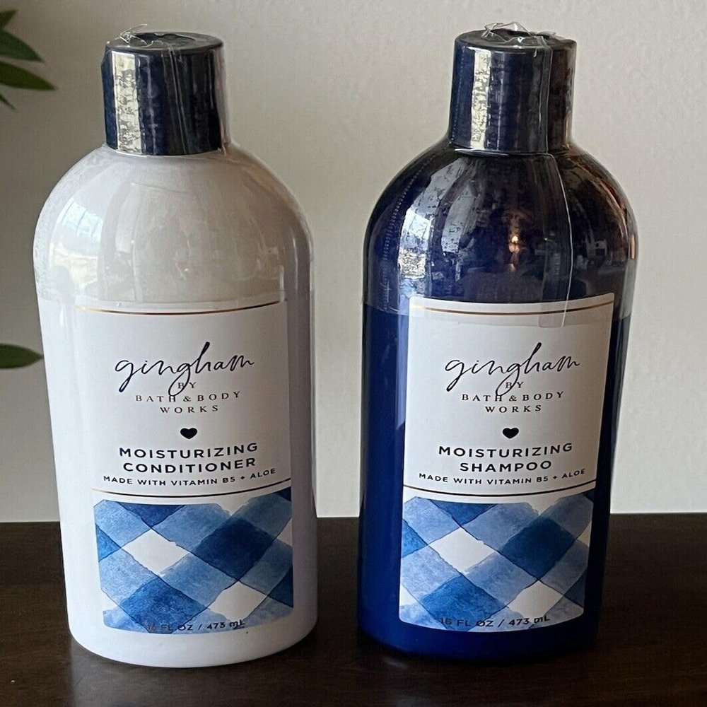 2 Gingham Moisturizing Shampoo & Conditioner bath body Set 16 oz