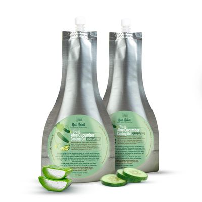 Na-t/Habit Fresh Aloe Cucumber Cooling Face Gel For Cool Hydration & Under-Eye Care, 100% Natural & Glycerin Free - 80 gm Each (Pack of 2)