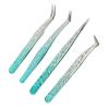 Enforose 4PCS False Eyelash Tweezers,Straight And Curved Tip Lash Extension Tweezers, Lightweight Eyelash Separator Tool for Professional Salon view 1