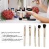 6 Pieces Makeup Brush Set Portable Synthetic Brushes Set with Storage Bucket, Mirror Lid, Travel Makeup Brush Set for Makeup Beginners (White) view 3