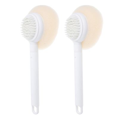 Baluue 2pcs Handle Shower Brush Soft and Stiff Bristles for Deep Cleansing and Exfoliating Versatile Bath Accessory for Men and Women for Back Massage Design