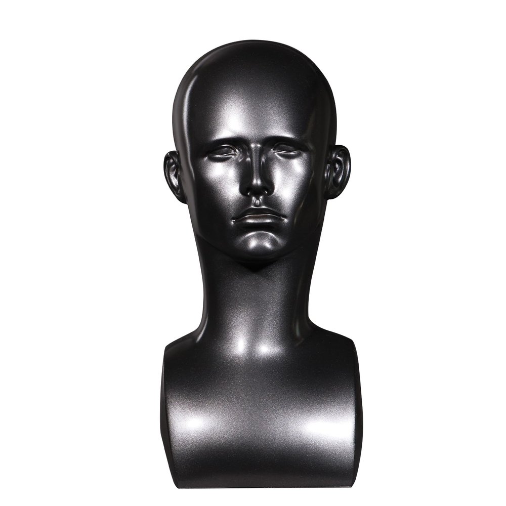 JINGFA Exquisite Male Mannequin Head PVC, Long-Lasting, Smooth Surface, Safe for Glasses & Sunglasses, Ideal for Salon Display, Home Decor, Parties & Malls