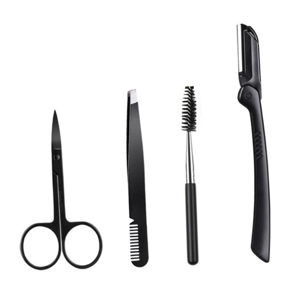 OHPHCALL 4pcs Eyebrow Trimmer for Women Beauty Tools Brow Brushes Eyelash Comb Clipper Multi-purpose Eyebrow Care Kit