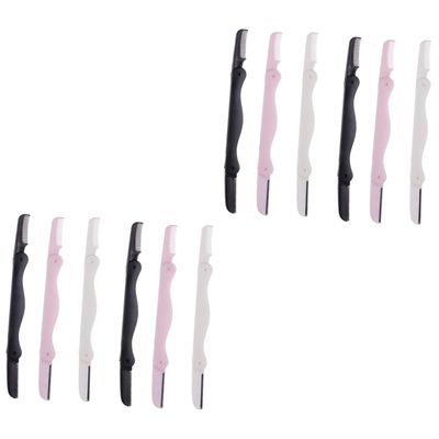 Gogogmee 12pcs Precision Eyebrow Trimmer Knife Double-sided Razor Set for Facial Hair Bikini Area and Easy Storage