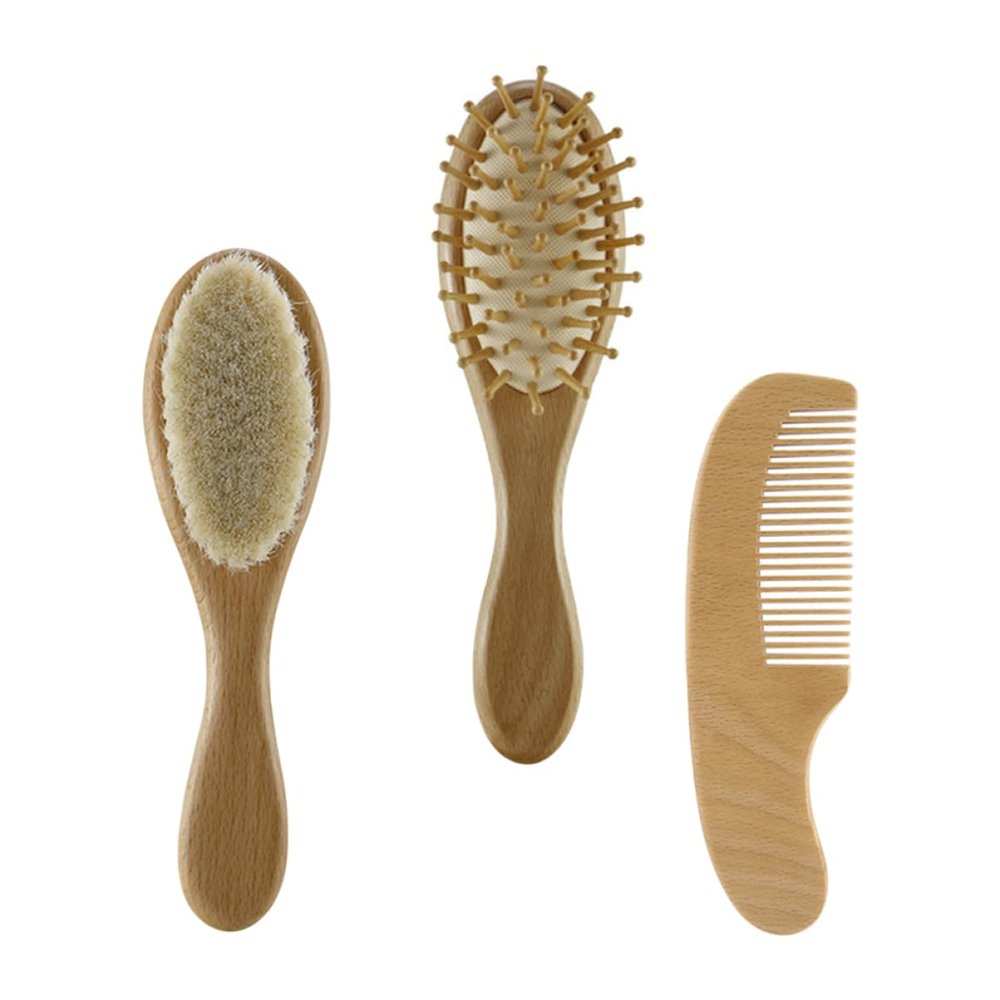 ANDRESLAD 3pcs Bath Brush with Handle Brush Comb for and Hair for Newborns Shower