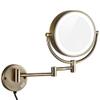 DAHSLNWKN Makeup Mirrors Wall Mounted, Magnify Folding Extendable Vanity Mirrors with Lights(10X) view 1