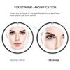 10X Magnifying Wall Mounted Makeup Mirror, 8In Magnification Makeup Mirror Adjustable 360 Swivel Extendable Cosmetic Vanity Mirror Mirrors for Bathroom Vanity,Black,hardwire(Chrome,Hardwire) view 3