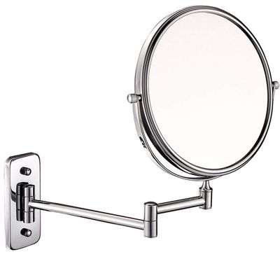PDOLIGBDN Wall Mounted Makeup Mirror, 8-Inch Two-Sided Swivel Wall Mount Mirror with Magnification, Flexible Gooseneck, and Locking Suction, No Light, for Bathroom(3X)