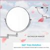 PDOLIGBDN Wall Mounted Makeup Mirror, 8-Inch Two-Sided Swivel Wall Mount Mirror with Magnification, Flexible Gooseneck, and Locking Suction, No Light, for Bathroom(3X) view 2