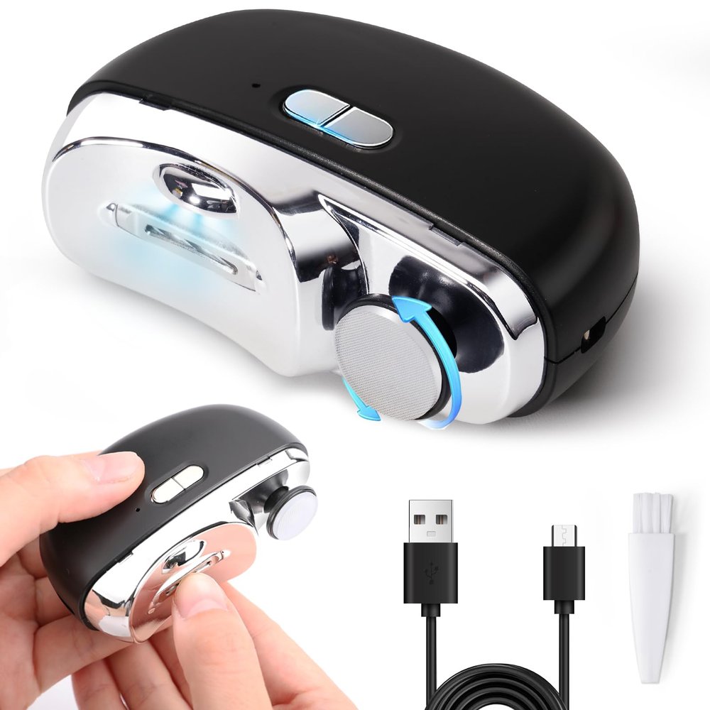 3 in 1 Automatic Electric Nail Clipper with Polishing, USB Rechargeable & 3 Speed Gears Automatic Safety Fingernail Trimmer (Black)
