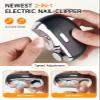 3 in 1 Automatic Electric Nail Clipper with Polishing, USB Rechargeable & 3 Speed Gears Automatic Safety Fingernail Trimmer (Black) view 2