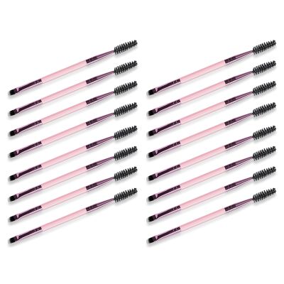 16PCS Dual Angled Brow Brushes, Angled Dual-Ended Brushes for Eyebrows, Shaping & Filling Eyebrow Brush for Powders Waxes Gels and Blends