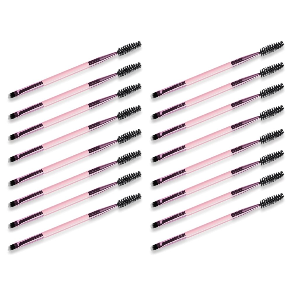 16PCS Dual Angled Brow Brushes, Angled Dual-Ended Brushes for Eyebrows, Shaping & Filling Eyebrow Brush for Powders Waxes Gels and Blends