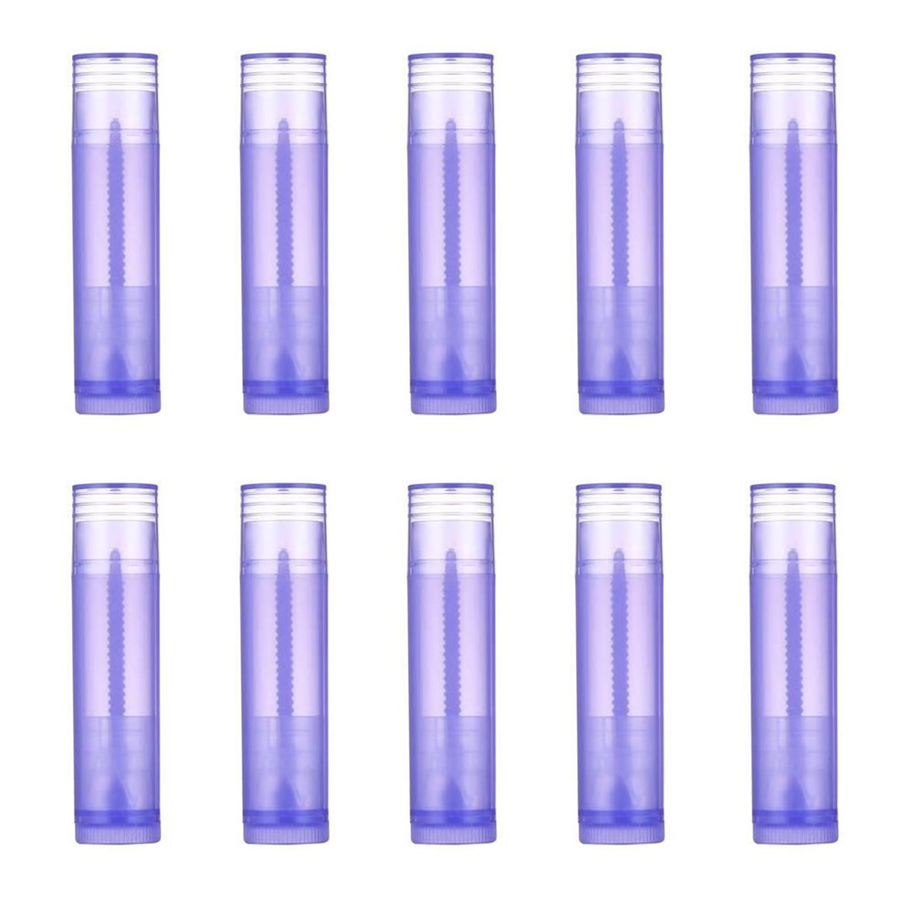 10 PCS 5 Gram Twist up Lip Balm Tubes Lip Balm Containers Plastic Lipstick Tubes Empty Lip Gloss Vials Homemade Lip Balms Purple