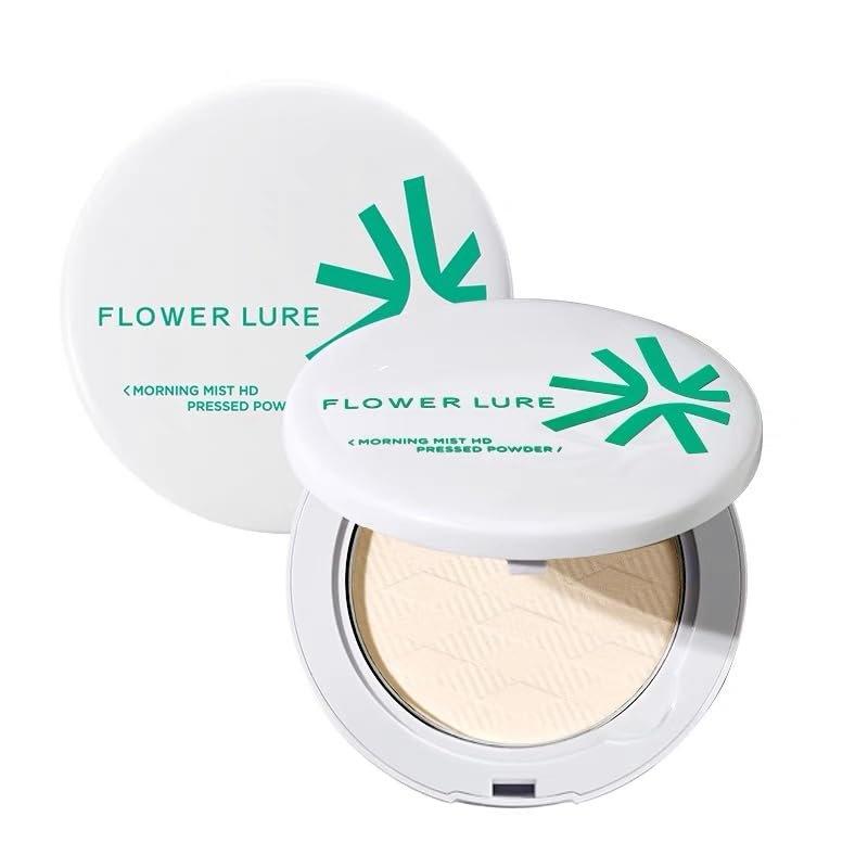 1PC Flower Lure Morning Mist HD Pressed Foundation Powder, Oil Control Pressed Setting Powder Foundation Powder (Y01, 7g)