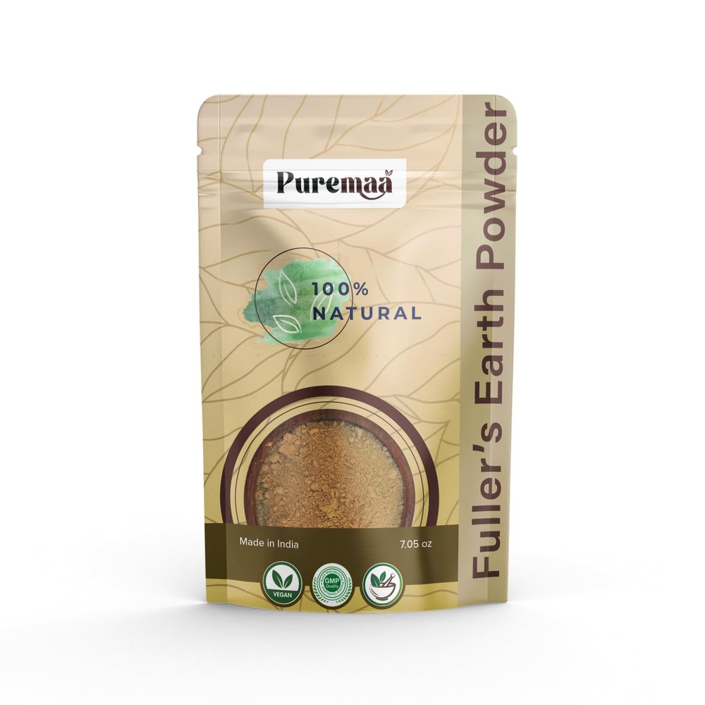 100% Pure Fuller's Earth Powder Multani Mitti 200 grm | Natural Skincare for Cleansing, Exfoliation & Oil Control | (7.05 OZ)