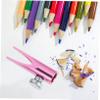 PAMINGONO Eyebrow Pencil Sharpener Dual-Sided Manual Makeup Sharpener for Boy Girl and Students Convenient Tool for School and Home Use Efficiently Sharpens Various Pencil Shapes Pink view 4