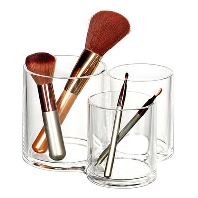 ANDRESLAD 4 Section Makeup Organizer Acrylic Makeup Storage Box 4 Drawers Cosmetics Organizer for Brush Nail Hair Accessories