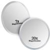 20X & 7X Magnifying Mirror Set Combo with 3 Suction Cups Each - Compact & Travel Ready (Glass) & 30X & 20X Magnifying Mirror Set for Makeup - Ultra Precise, Strong Suction, Bathroom Mirror Bundle view 2