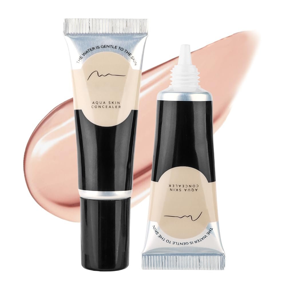 2 pcs Under Eye Full Coverage Concealer Skin Concealer Set- for Dark Circles, Fine Lines, Redness & Discoloration - Waterproof - Natural Finish 0.7 fl oz (Natural, one pc)