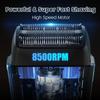 Electric Razor for Men, Electric Foil Shavers with 3 Blade Heads, LED Display&USB-C Fast Charge 90-Minute runtime & IPX7 Waterproof, Wet/Dry Trimmer for Face Sensitive Skin & Thick Beards view 4