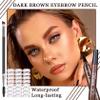 5PCS Microblading Eyebrow Pencils,Magical Precise Dark Brown Eyebrow Pencils for Women,Waterproof Eyebrow Pen,Smudge Proof 4 Fork Tip Eye Brow Pencils with Eyebrow Brush and 24 Pcs Eyebrow Stencils view 2