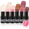 6PCS Cream Blush Sticks,Multi-Use Sticks for Blush,Highlighter & Bronzer Contour,Natural Matte & Glitter Finishing Contour Stick,Waterproofing Face Makeup Stick Set with Makeup Sponge view 1