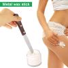 Horoper Metal Waxing Spatula, Waxing Knife, Waxing Scraper, Metal Wax Mixing Knife, Applicator, Wooden Handle Hair Removal Tool view 3