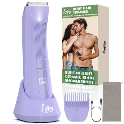 INVJOY Bikini Trimmer for Women: Painless Electric Full-Body Shaver for Pubic & Legs Hair Removal with Hypoallergenic Ceramic Blade & Light  Waterproof