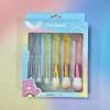 Impressions Vanity Care Bears 6 PCs Multi Colors Frosted Makeup Brush Set with Translucent Handles, Super Soft Bristles Makeup Brushes for Foundation, Face Powder, Eye Shadow and Liner Application view 3