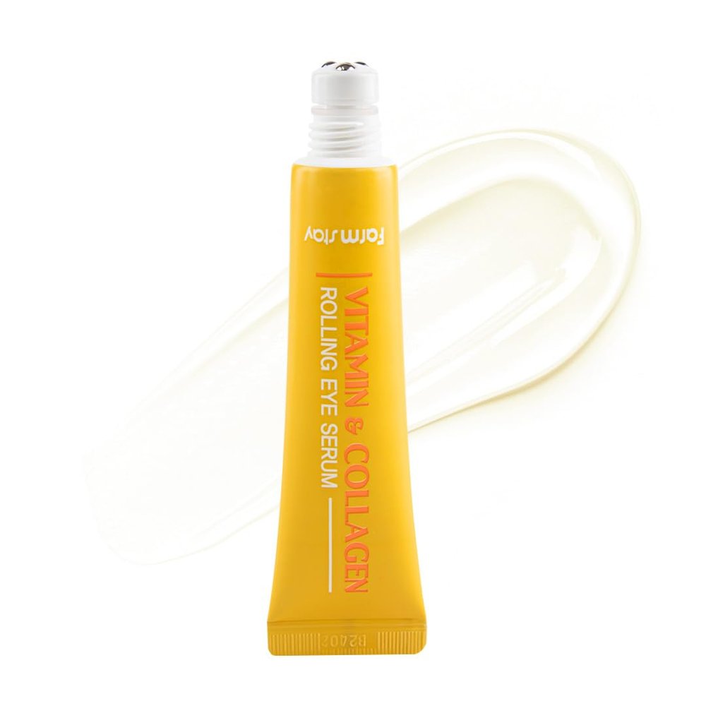 FARMSTAY Vitamin & Collagen Roll-on Eye Serum Hydrating & Firming Eye Care, Reduces Puffiness, Dark Circles & Fine Lines Easy-to-Apply Rollerball Design, 0.84 fl. oz.