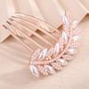 Chargances Vintage Pearl Beaded Hair Comb Bridal Pearl Leaf Side Combs with Long Teeth Wedding Hair Accessories for Women view 3