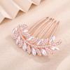 Chargances Vintage Pearl Beaded Hair Comb Bridal Pearl Leaf Side Combs with Long Teeth Wedding Hair Accessories for Women view 4