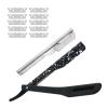 Slide Out Razor for Men, Professional Classic Barber Straight Edge Razor with 10 Single Edge Blades, Manual Shaver Salon Quality Razor for Close Shaving (Black) view 1