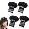 4PCS Rhinestone Flower Bump It Up Volume Hair Base Inserts with Comb Hair Cushion Invisible Fluffy Hair Pad Clip Volume Hair Base Hair Bump Clip Hair Volumizing Accessories (Random Color) view 1