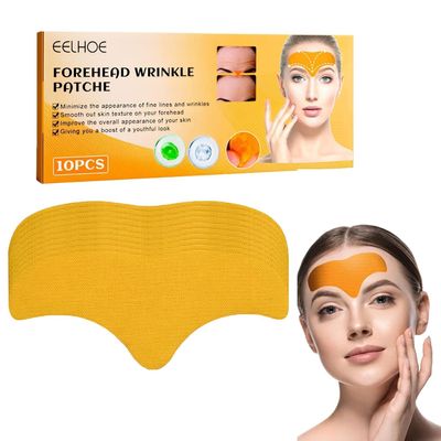 10 Pcs Forehead Wrinkle Patch Anti-wrinkle forehead pads- Smooth Face Mask with Hydrolysed Collagen Face Treatment Multipurpose Lightweight Effective Anti-Aging Forehead Mask for Men& Women