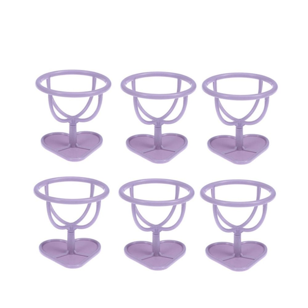 ASAKKURA 6pcs Powder Puff Stand Holder Makeup Sponge Storage Shelf Bracket for Drying Rack Beauty Tool Holder Random Color