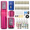 WORMHOLE PRO 80PCS Tattoo Gun Kit with 7 Adjustable Strokes, 1,800 mAh Capacity Replacement Power Supply, Digital LED Display, 20Pcs Tattoo Needles for Artists - Pink view 1